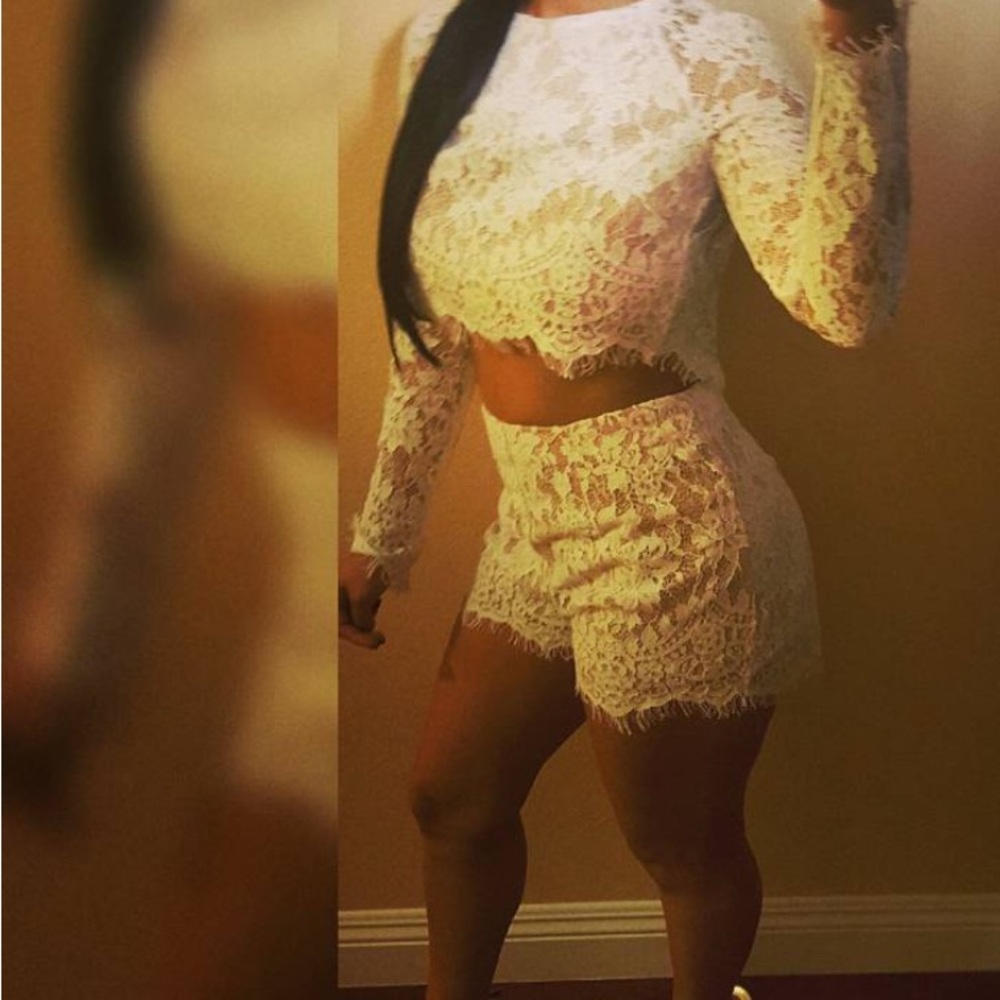 White Lace Two-Piece Set